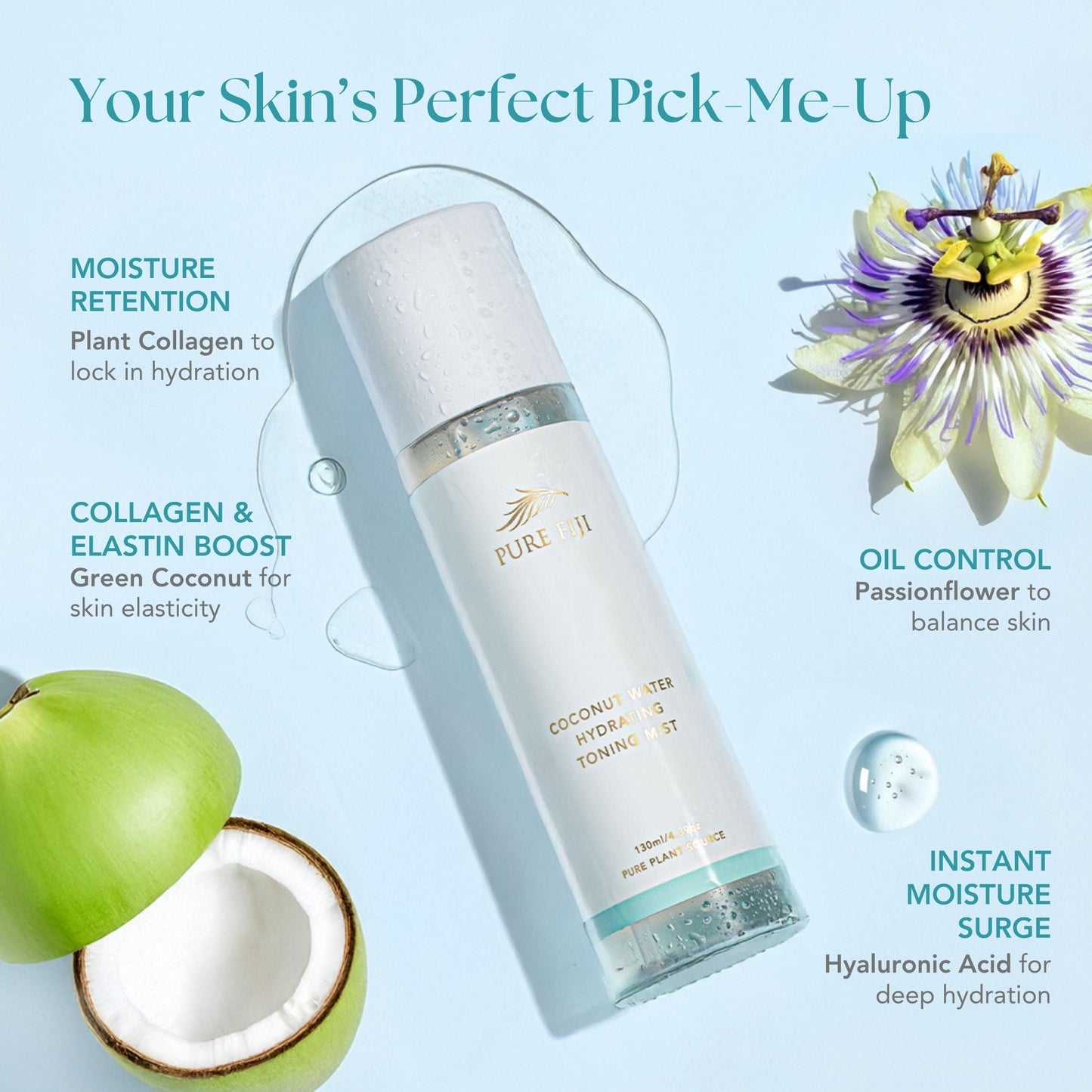 Pure Fiji Coconut Water Hydrating Toning Mist (4.4oz/130ml)