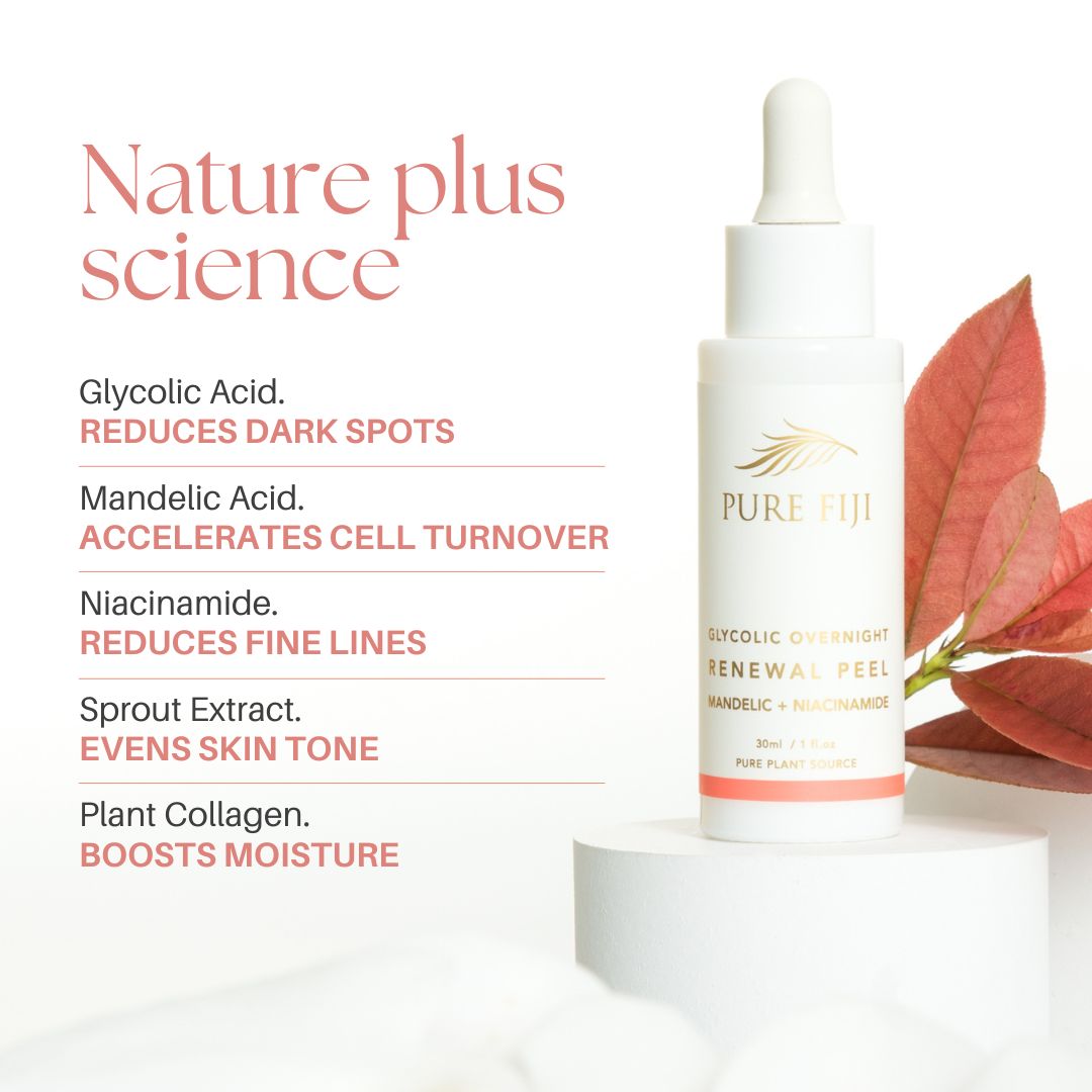 Pure Fiji Glycolic Overnight Renewal Peel with Mandelic + Niacinamide (1oz/30ml)