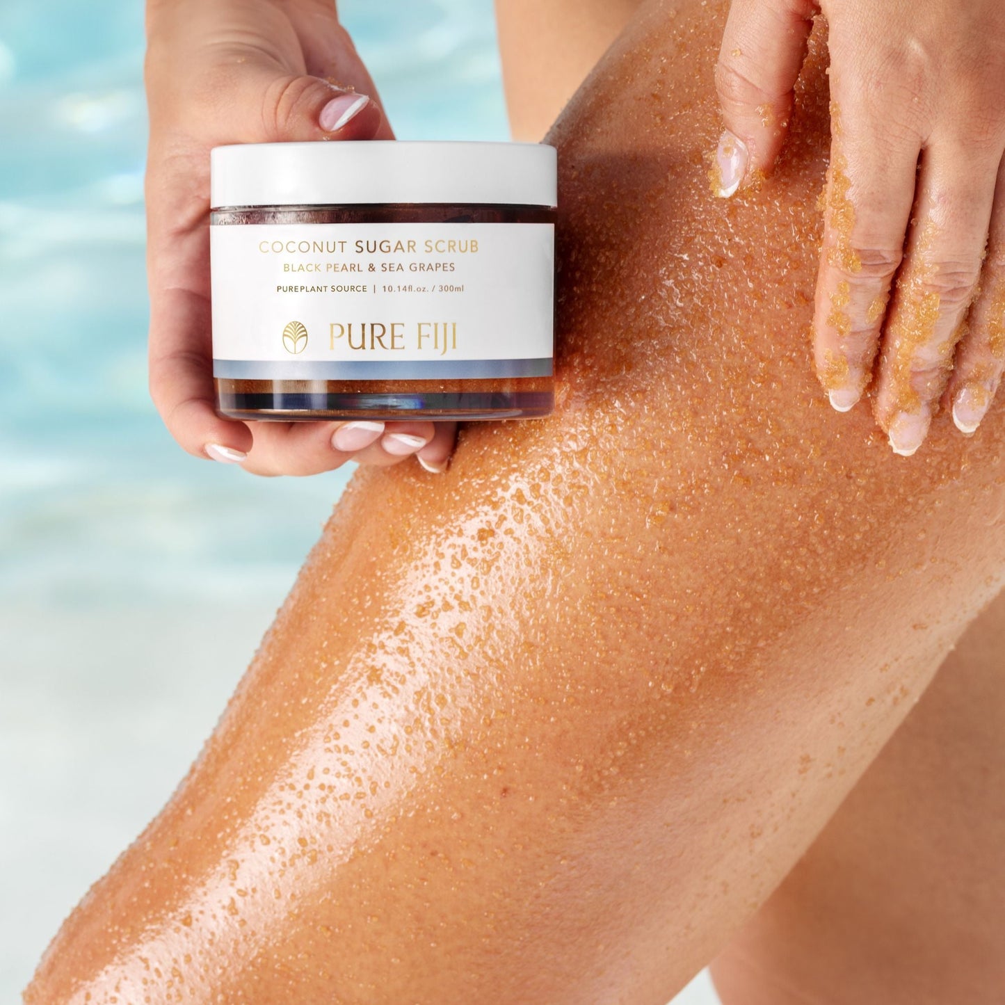 Pure Fiji Black Pearl & Sea Grapes Sugar Scrub (10.14oz/300ml)