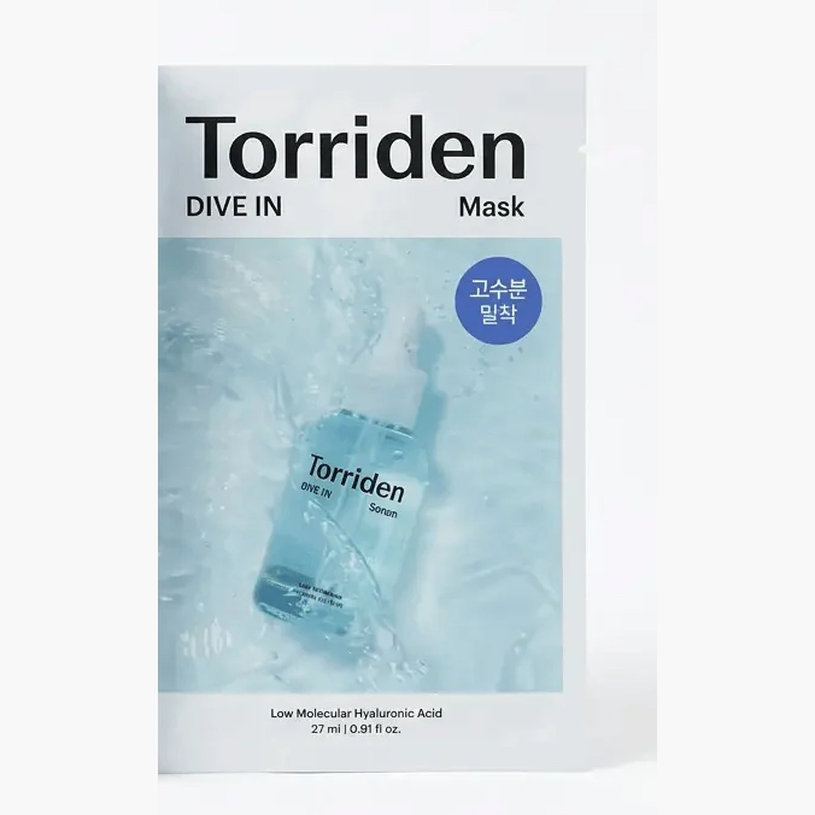 Torriden Dive-In sheet mask sachet, front of pack